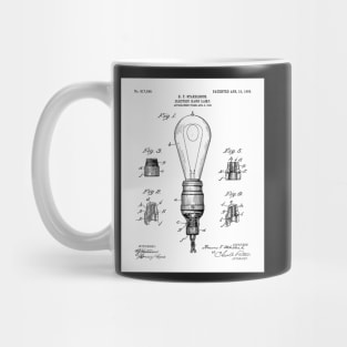 Light Bulb Patent - Industrial Design Architectural Decor Art - White Mug